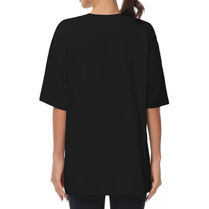 T-shirt unisexe à manches courtes, noir délavé, coupe oversize, 100% coton écologique, col rond, détail logo, style décontracté, couleur unie - Product Image 4