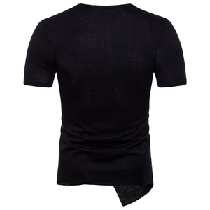 เสื้อยืดแฟชั่นผู้ชาย แบรนด์ Supplier รุ่น Pour Hommes ตกแต่งด้วยหนัง ตัดต่อผ้าฝ้าย สไตล์ลำลอง - Product Image 3