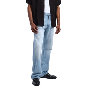 Jeans amples vintage pour hommes OEM, coupe décontractée, jambe large, denim délavé, streetwear, hip hop, pantalon en jean pour hommes - Product Image 1