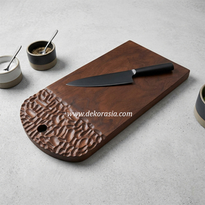 Planche à découper en teck moderne et écologique, durable et élégante, pour hacher, trancher, servir, passe au lave-vaisselle - Product Image 5
