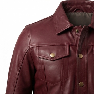 Custom Men's Genuine Leather Motorcycle <b>Jacket</b> Washed Autumn Waterproof Thick <b>Smart</b> Casual Front Logo Eco Friendly Outdoor Wear - Product Image 6