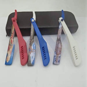 Maquinillas de Afeitar Rectas para Barbería, Totalmente Personalizables, Desechables, con Mango de Plástico, Diseño y Color con Logotipo OEM - Product Image 1