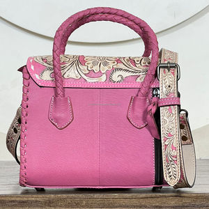 Nuevo Bolso de Mano Mini de Cuero Repujado Hecho a Mano para Mujer, Bolso Cruzado con Diseño Floral, Bolsos Tote de Piel con Pelo - Product Image 5