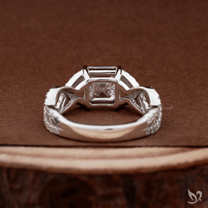 2CT Asscher Cut Lab Grown Diamond <b>Ring</b> IGI Certified <b>Split</b> Twist Pave Engagement <b>Ring</b> 10K White Gold - Product Image 3