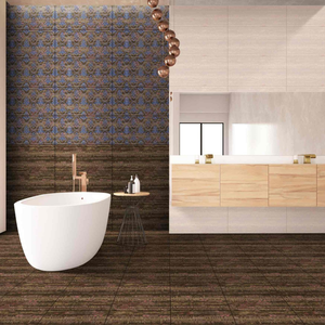 Elegante azulejo de cerámica blanco brillante de 300x600 mm, diseño moderno minimalista para oficinas corporativas y aplicaciones comerciales. - Product Image 1