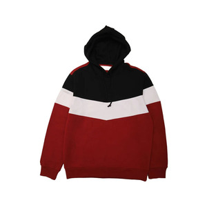 เสื้อฮู้ดบล็อกสีสำหรับผู้ชาย ดีไซน์แผงตัดต่อแบบกำหนดเอง ผ้าฝ้าย 100% ระบายอากาศได้ดี ผ้าฟลีซแบบแพทช์เวิร์ค สไตล์สตรีทแวร์ - Product Image 1