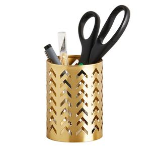 New Arrival Round Iron Metal <b>Pen</b> Pencil <b>Holder</b> Gold Finish Lightweight Newly Design <b>for</b> Home Office <b>Desk</b> Tabletop Decor - Product Image 1