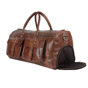 Best Selling Products Indian Vintage Handmade Genuine Goat <b>Leather</b> <b>Duffle</b> Travel <b>Bag</b> for Sale - Product Image 4