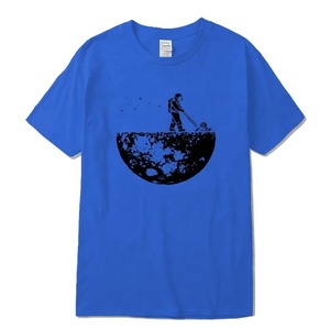 Camiseta 100% de algodón con estampado para hombre, Camisa informal de manga corta con cuello redondo, con estampado de Luna, DTG - Product Image 6