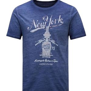 OEM vente en gros bleu coton polyester t-shirts unisexe t-shirt impression personnalisée logo tricoté sérigraphie t-shirt pour hommes - Product Image 6