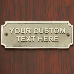 Placa de latón personalizada con texto personalizado para el hogar o la oficina Placa de nombre de latón grabado para puerta o pared, diseño personalizable - Product Image 1