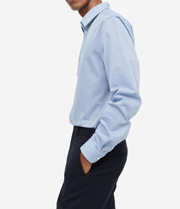 Camisa casual de manga larga para hombre, estilo workwear, corte ajustado, con botones, precio razonable, tela 100% algodón. - Product Image 5