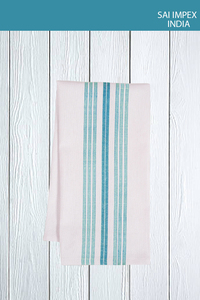Serviette de cuisine en coton 100% tissé à carreaux blancs avec motif quadrillé bleu, teinture en fil, durable, anti-déchirure, style moderne de qualité supérieure - Product Image 2