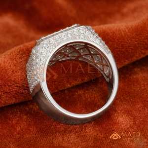 925 <b>Silver</b> Iced Out Square Cluster Moissanite <b>Ring</b> <b>for</b> <b>Men</b> Baguette Cut Hip Hop Luxury Statement Jewelry Gift - Product Image 2
