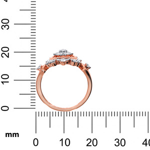Anillo de Compromiso de Lujo en Oro Rosa de 18K con Diseño Floral Hexagonal y Diamantes Agrupados para Mujer, Joyería Fina Nupcial con Halo Geométrico, Venta al Por Mayor - Product Image 6