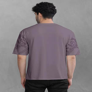 Top de punto de algodón 230 de 100% G para hombre, transpirable, cómodo para deportes al aire libre, versión de hombros descubiertos lavada de gran tamaño con bolsillo - Product Image 2