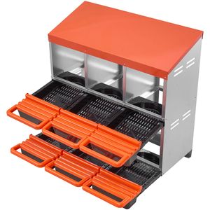 Nuovo Nido per Galline a 6 Scomparti Tipo H, da 30 a 45 Pollici, Stabile, Resistente alla Corrosione, in Metallo, Inclinato, Condizione BO - Product Image 1