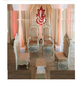 ชุดเก้าอี้ไม้สำหรับงานแต่งงาน ยี่ห้อ Shobha Jain Impex ผลิตที่เดลี อินเดีย เก้าอี้มันดาป เก้าอี้เจ้าสาว เก้าอี้เจ้าบ่าว - Product Image 1