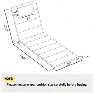 Set di Due Cuscini Pieghevoli Grigi per Sdraio da Esterno, Cuscini di Alta Qualità per Patio, Giardino, Piscina o Terrazza - Product Image 6