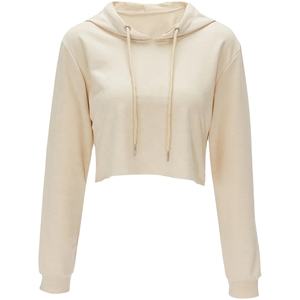 400 gsm blanc logo personnalisé décontracté surdimensionné cropttop lourd unisexe hip hop street style femmes sweats à capuche - Product Image 4