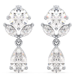 REYES Exquises boucles d'oreilles pendantes en or massif 14 carats avec moissanite taille poire 3,51 carats, bijoux minimalistes pour femme, cadeau d'anniversaire de mariage - Product Image 1