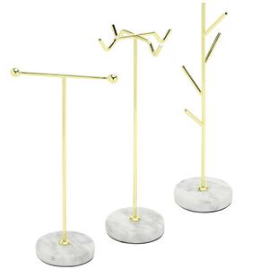 Elegante Organizador de Joyas con Soportes de Diseño Múltiple, Ganchos para Collares, Brazos para Pendientes, Base Redonda, Exhibidor de Vanidad con Estilo - Product Image 5