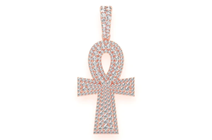 Collar de Lujo Hip Hop con Colgante Cruz Ankh Iced Out, Acabado en Oro Blanco, Moissanita VVS, Símbolo Egipcio, Joyería para Hombre - Product Image 2