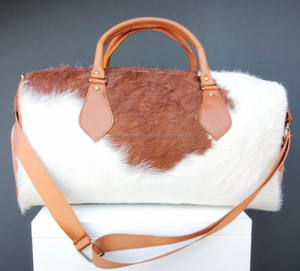 Sac de voyage portable en cuir véritable de vachette avec fermeture éclair, style mode, pour week-end, fabriqué en usine OEM, LHDB-0098 - Product Image 4