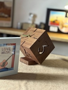 Wooden Cube Shape <b>Table</b> <b>Clock</b> For Elegant Modern Home Decor Desk <b>Clock</b> Bedroom Office Side <b>Table</b> And Luxury Decorative Accent - Product Image 4