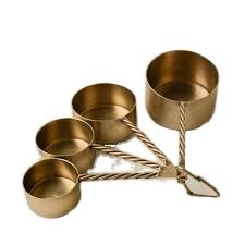 Traditional Brass <b>Measuring</b> <b>Cups</b> with Wooden Handle <b>for</b> Accurate <b>Baking</b> Cooking and Professional Kitchen Home & Hotel Decor - Product Image 3