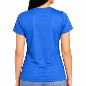 เสื้อยืดคอกลมแขนสั้นผู้หญิง Warpro สีน้ำเงิน แห้งเร็ว ทรงเข้ารูป สวมใส่สบาย ผ้าเจอร์ซีย์สีพื้น - Product Image 4