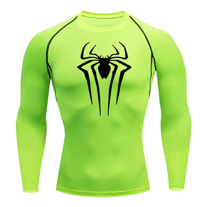 <b>Men</b> Rash Guard Spider Print Long Sleeve <b>Compression</b> <b>Shirts</b> <b>for</b> <b>Men</b> Gym Workout Rash Guard Undershirts Quick Dry Fabric UV Rays - Product Image 5