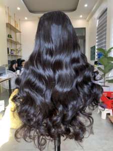 Vietnam Remy cheveux trame perruques 20 pouces extensions de vague naturelle dentelle unique texture ondulée vague profonde vague d'eau brute vietnamienne humaine - Product Image 4