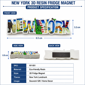 Imán <span class=keywords><strong>de</strong></span> Refrigerador con Forma <span class=keywords><strong>de</strong></span> Letra <span class=keywords><strong>de</strong></span> <span class=keywords><strong>Nueva</strong></span> <span class=keywords><strong>York</strong></span> Personalizado, <span class=keywords><strong>Estatua</strong></span> <span class=keywords><strong>de</strong></span> <span class=keywords><strong>la</strong></span> <span class=keywords><strong>Libertad</strong></span> en Resina 3D, Adhesivo Magnético para Refrigerador, Recuerdo o Regalo - Product Image 4