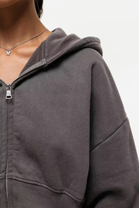 Wholesale High Quality OEM Winter Lightweight 100% Cotton GSM 380 Hooded Casual Solid Womens <b>Tracksuit</b> Washed Crop Top Flared - Product Image 4