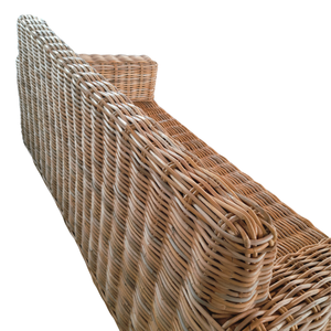 Sofá de Jardín de Mimbre Natural para Exteriores, Sofá de Ratán con Cojín Impermeable, Muebles para Patio, Villa, Hotel - Product Image 5