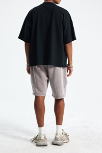 2026 UNISEX T-SHIRT BOXY TEE 100% POLYESTER HIGH QUALITY OVERSIZE HEAVYWEIGHT <b>STAND</b> COLLAR TWILL FABRIC FORMAL STYLE - Product Image 6
