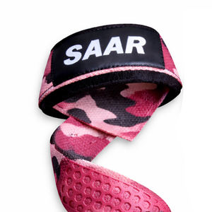 Correas de Levantamiento Profesionales SAAR INDUSTRIES, Color Rosa Camuflaje, Agarre de Silicona Antideslizante, Ajustables, Transpirables, Unisex - Product Image 5