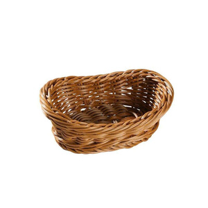 Elegante cesta de almacenamiento tejida de ratán natural y bambú para el hogar o restaurante para presentaciones de frutas y pasteles - Product Image 4