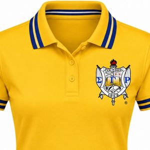 เสื้อโปโล Sigma Gamma Rho สีเหลือง เสื้อยืดคอปกแขนสั้นสำหรับผู้หญิง ตัวอักษรกรีก เสื้อผ้าชมรม ชุดลำลอง เสื้อกอล์ฟ ปักลาย - Product Image 6