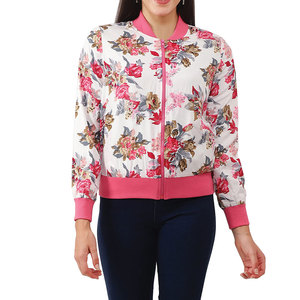 Latest Design Women Printing Varsity <b>Jackets</b> Soft Fabric Garment For Leisure Outfits And Seasonal Wardrobe - Product Image 1