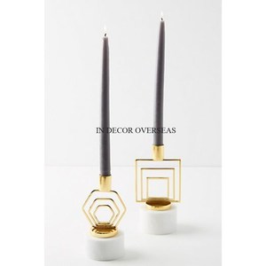 Brass Candle Stand Set Gold Black <b>Top</b> Home Decoration Durable Metal Holder for Table Centerpiece Wedding & Parties Supplies - Product Image 4
