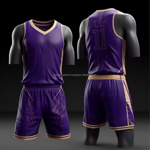 Camisetas de Baloncesto Sublimadas Personalizadas de Alta Calidad, 100% Poliéster, Cuello en V, Manga Corta, Transpirables, Tallas Grandes para Adultos, Reversibles - Product Image 2