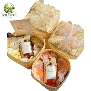 Cesta de Regalo de Bambú de Lujo, Caja Natural Tejida a Mano con Tapa para Eventos Corporativos, Empaque de Regalos para Campañas, Set para Empleados - Product Image 1