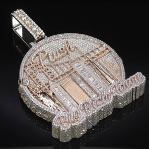 Pendentif Guitare Moissanite Iced Out, Pendentif Musical Luxe Pavé, Breloque Collier Hip Hop, Bijoux Homme Femme, Cadeau Statement - Product Image 6