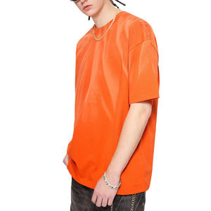 T-shirt dégradé personnalisé effet spray Monkey, haute qualité, super doux, 260 GSM, coupe oversize, délavé, OEM, effet soleil délavé, pour homme, Snow - Product Image 3