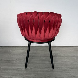 Tissu de luxe moderne élégant de velours dinant la base inoxydable de chaises - Product Image 4