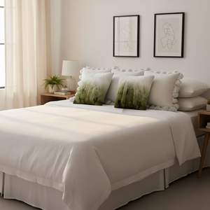 Ensemble de 5 housses de coussin en fausse fourrure ombrée et 3 housses de coussin texturées blanches avec pompons pour canapé et lit - Product Image 5