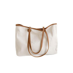 กระเป๋าผ้าแคนวาสขนาดใหญ่พิเศษ พิมพ์ลายตัวอักษรโลโก้ตามสั่ง ทนทาน ใช้ซ้ำได้ สำหรับใส่ของช้อปปิ้ง สะพายไหล่ได้ - Product Image 1