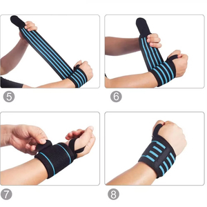 สายรัดข้อมือนีโอพรีนแบบมีโลโก้สั่งทำพิเศษ สำหรับยกน้ำหนัก พร้อมห่วงรัดนิ้วโป้ง ช่วยพยุงข้อมือ กระชับ แน่นหนา พกพาสะดวก สำหรับการฝึกซ้อมในยิม - Product Image 4